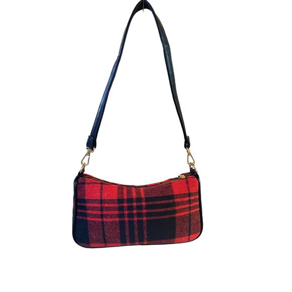 Bearpaw Flannel Purse Small Handbag Over the Shoulder Red and Black Plaid NWT - Picture 2 of 9